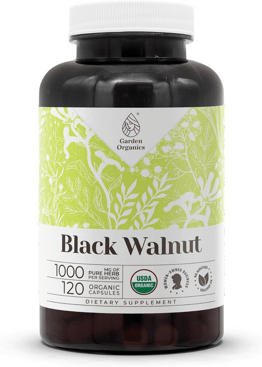 Garden Organics Black Walnut USDA Organic 120 Capsules – High-Potency Herbal Supplement