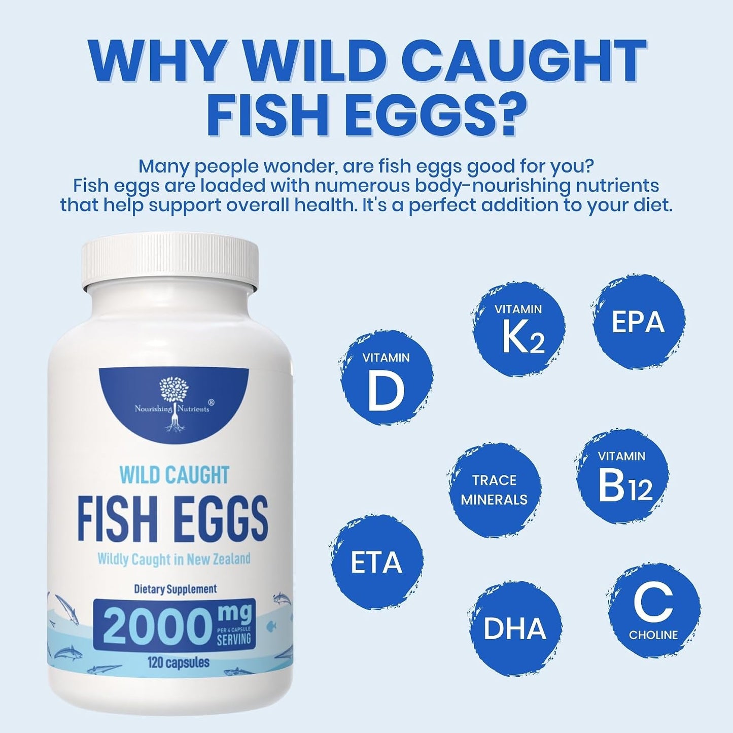 Nourishing Nutrients Wild Caught Fish Eggs 2,000mg – Omega-3 Supplement - görsel 4