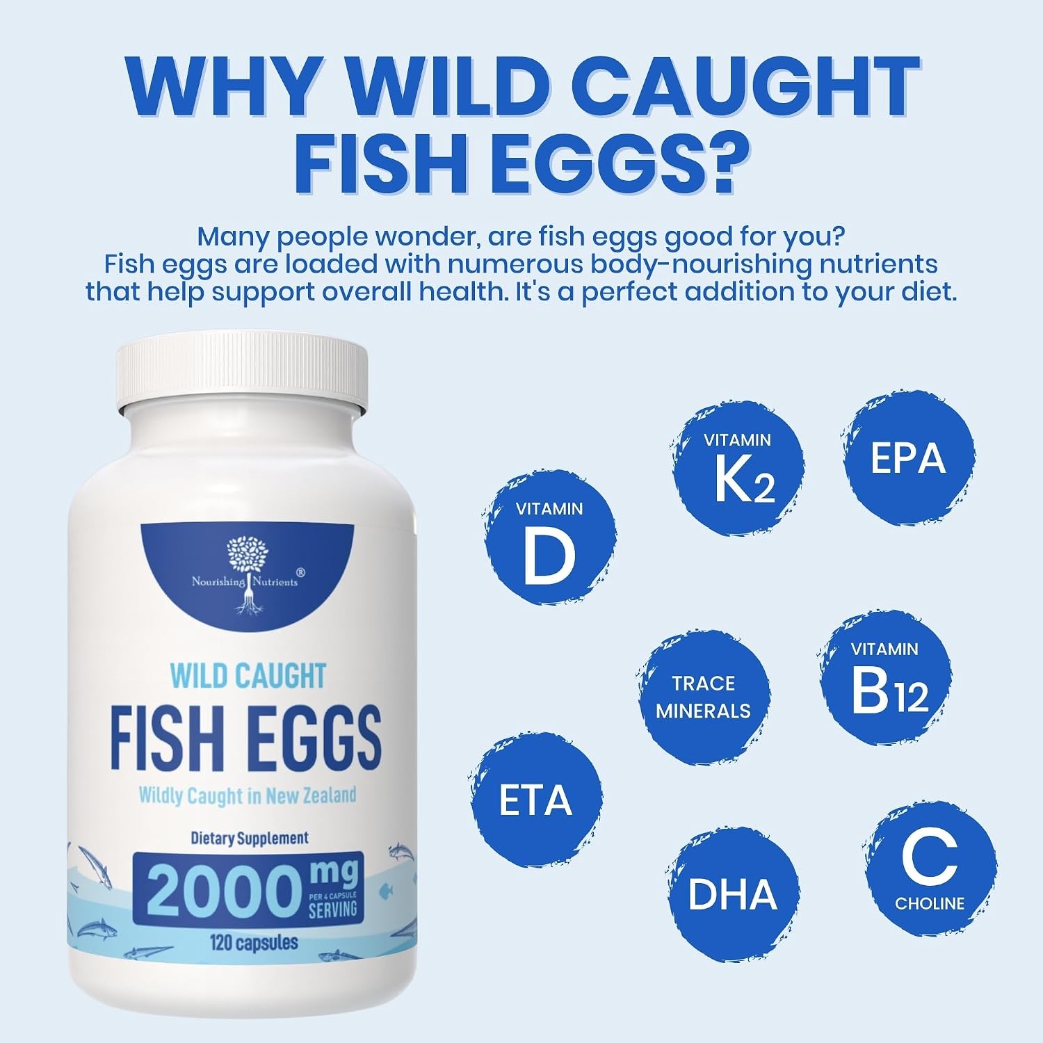 Nourishing Nutrients Wild Caught Fish Eggs 2,000mg – Omega-3 Supplement - görsel 4