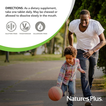 NaturesPlus Vitamin E 400 IU Chewable Tablets - Natural Carob Flavour - 90 Count