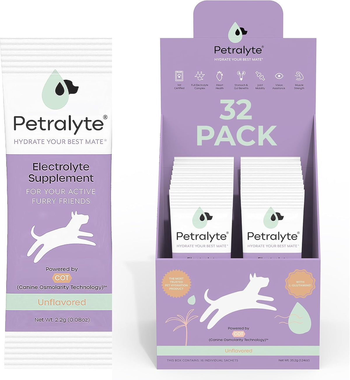 Petralyte Dog Electrolytes and Joint Supplement | Hydration Support with Glucosamine, Chondroitin & More | Electrolytes for Dogs with Prebiotics | Chicken Flavour | 16 Packets - görsel 10