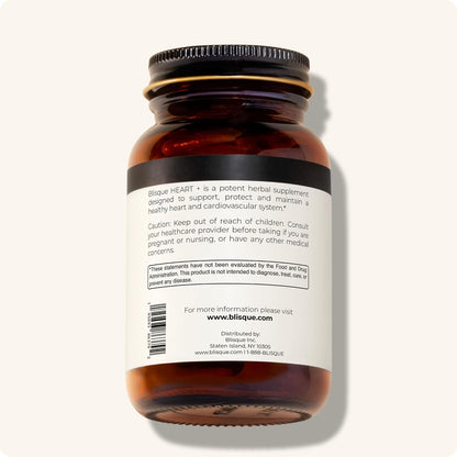 Blisque HEART+ – Natural Blood Pressure Support Supplement with CoQ10, Hawthorn Berry, Beet Root, Turmeric, 90 Capsules