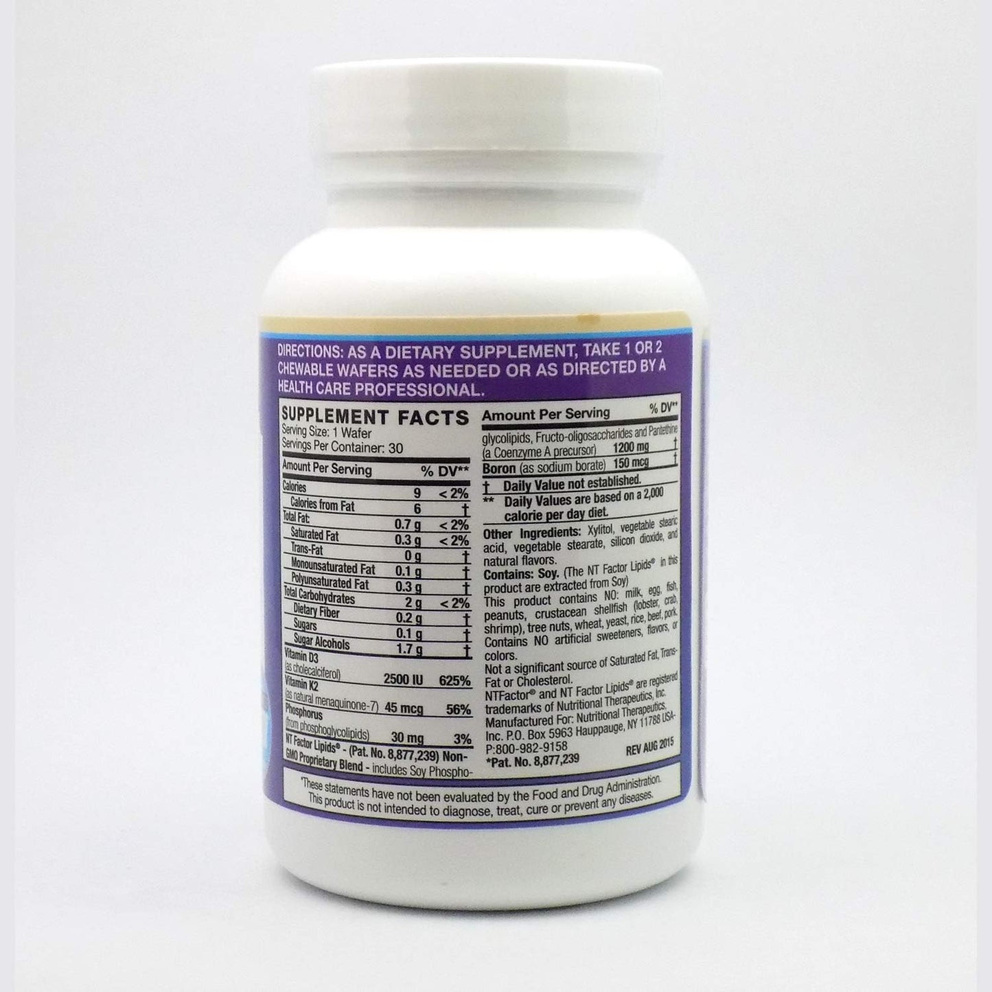 Nutritional Therapeutics D3/K2 with NT Factor, Vanilla, 30 Wafers - görsel 2