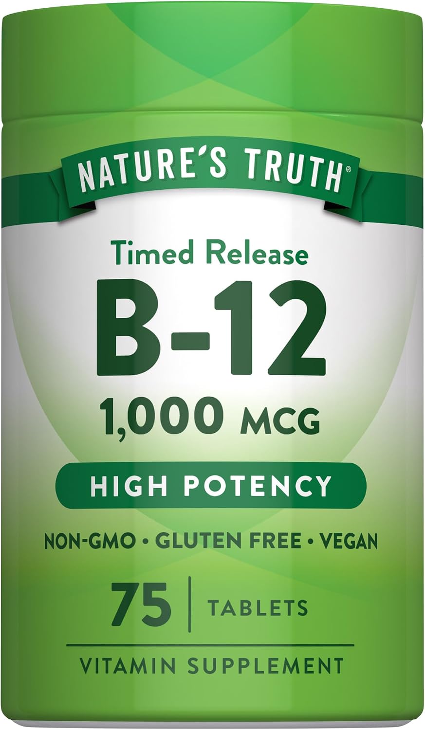 Nature's Truth Vitamin B12 1000mcg Timed Release Tablets – Vegan, Non-GMO & Gluten-free - görsel 1