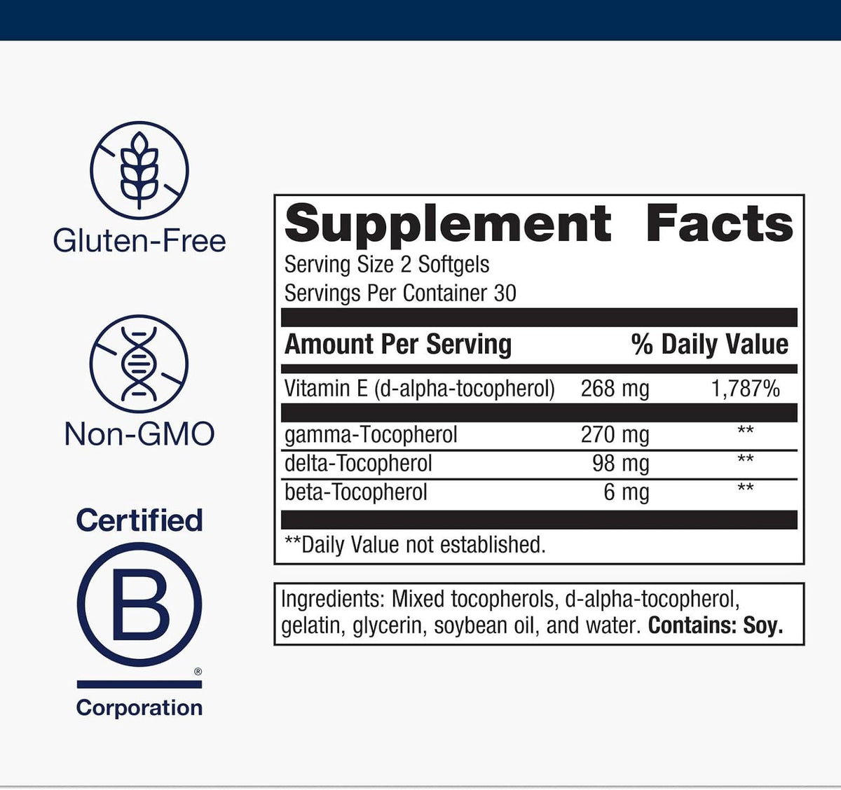 Metagenics Vitamin E Mixed Tocopherols - High Potency Antioxidant Supplement with Alpha & Gamma Tocopherols - Supports Heart, Immune & Cellular Health - Non-GMO, Gluten-Free - 60 Softgels - görsel 4