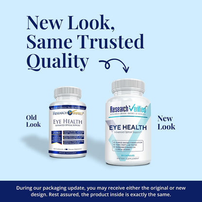 Research Verified Eye Health - Support Vision with Vitamins A, B, C, E - 60 Capsules