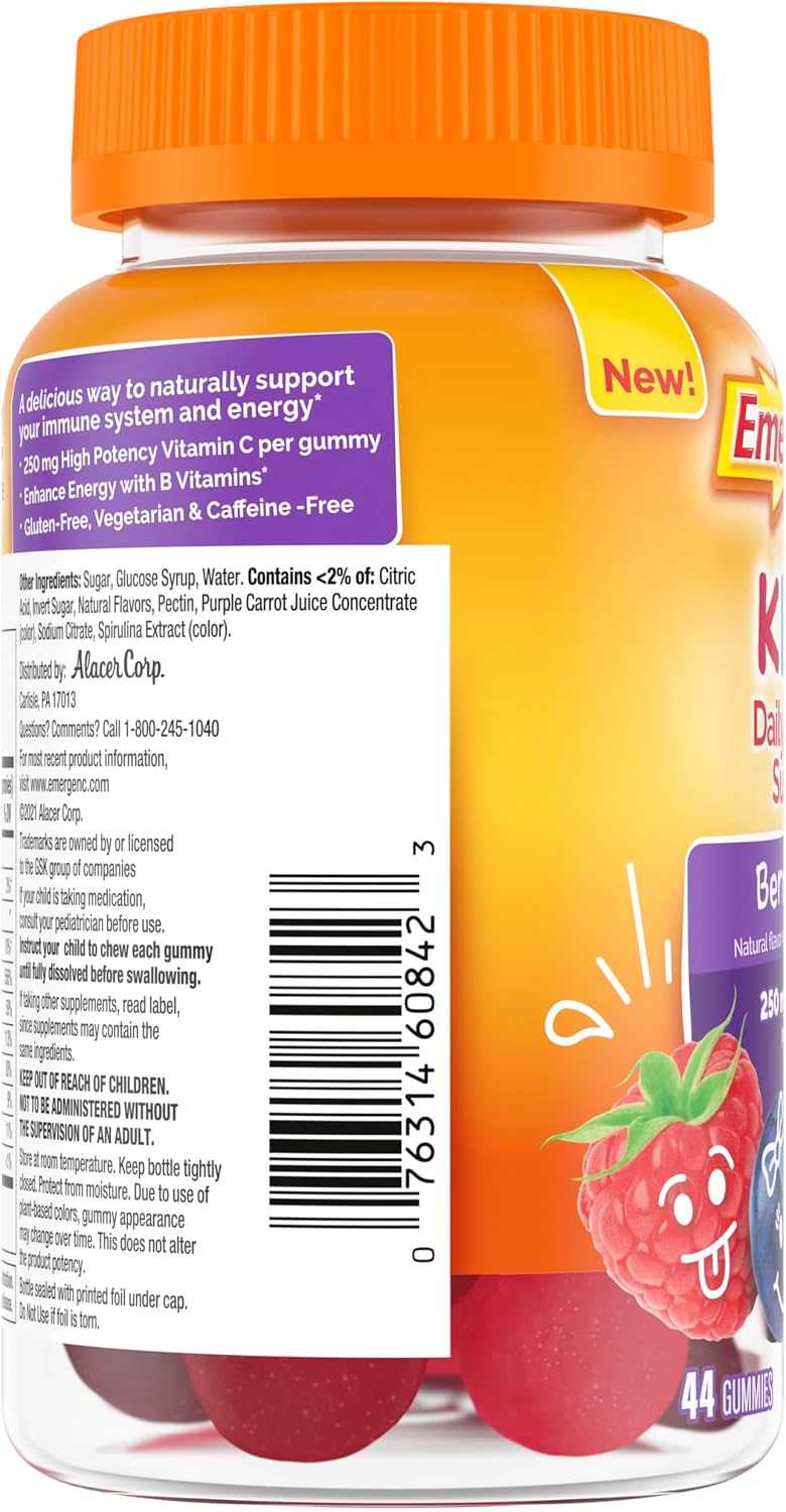 Emergen-C Kidz Daily Immune Support Gummies, Berry Bash – 44 Count - görsel 9