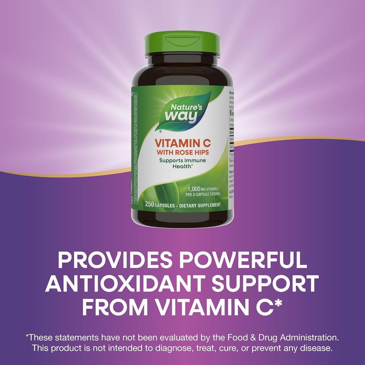 Nature's Way Vitamin C with Rose Hips, 500 mg per Serving, 250 Capsules (2-Pack) - görsel 5