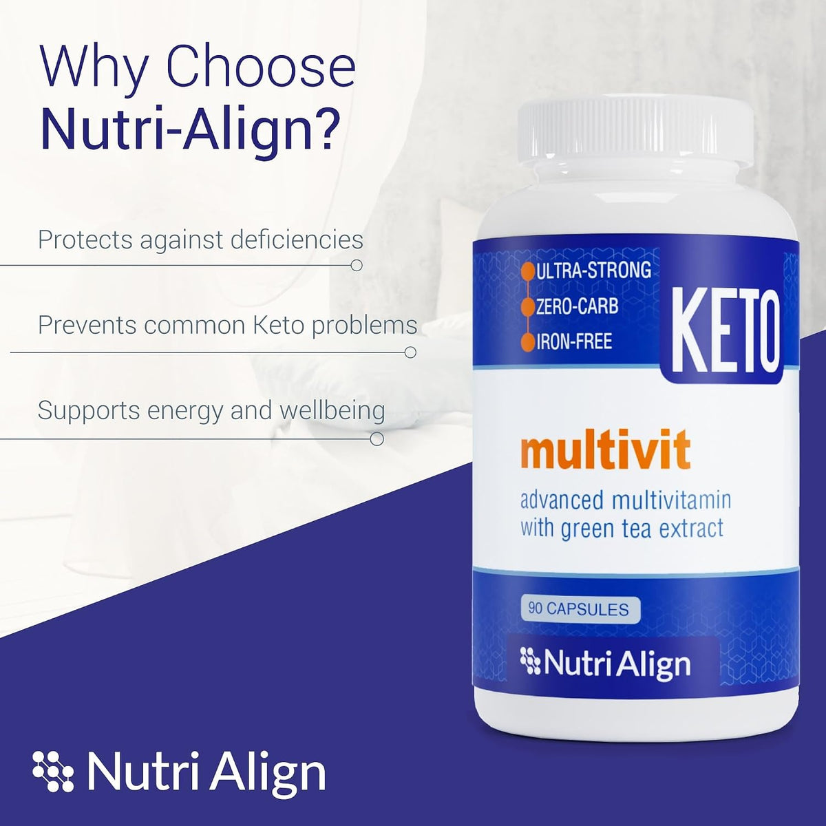 Nutri-Align Keto Multivitamin – 90 Capsules – Sugar-Free, Zero Carb with Green Tea Extract and Chromium - görsel 3