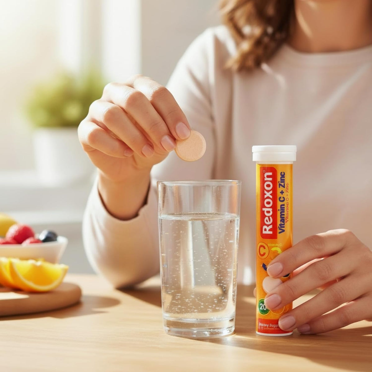 Redoxon Vitamin C + Zinc Effervescent Tablets, Orange Flavour (20 Tablets) - görsel 6