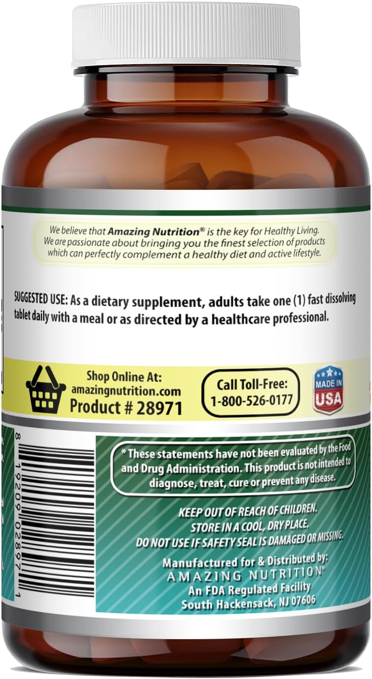 Amazing Formulae Biotin (Vitamin B7) 10,000 mcg Fast Dissolve Tablets - Citrus Flavour - 240 Count - görsel 3