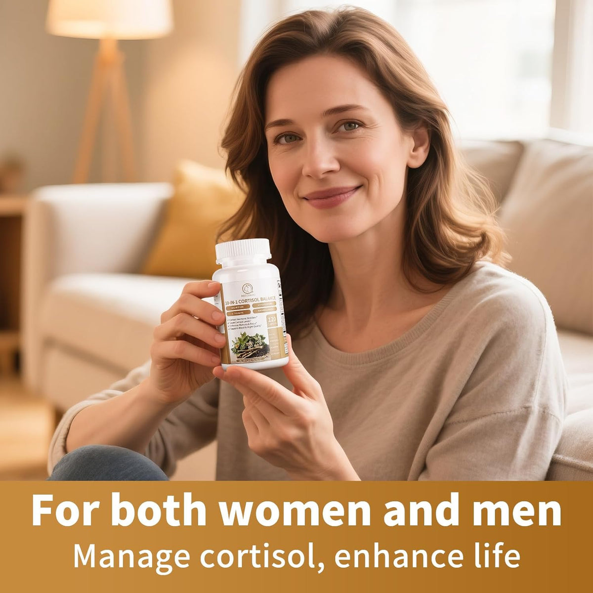 BBEEAAUU Cortisol Supplement - 10-in-1 Formula with Ashwagandha & Magnesium - 120 Capsules (2 Pack) - görsel 2