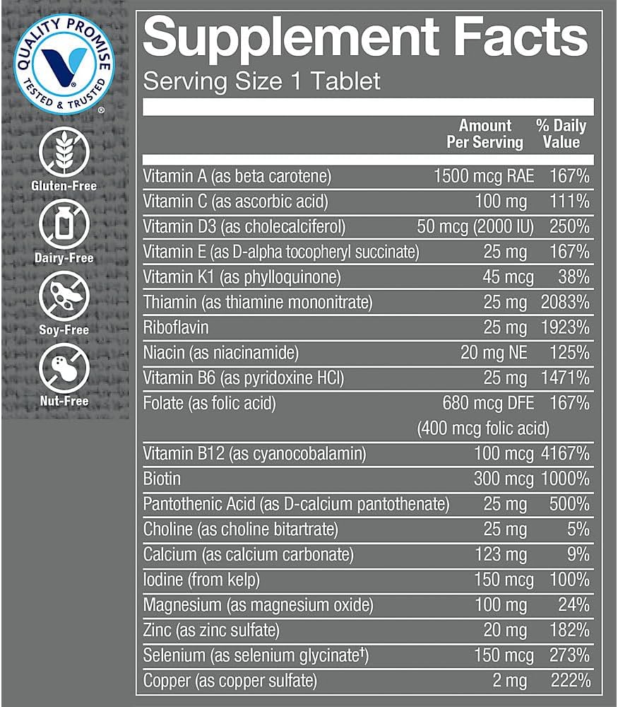 The Vitamin Shoppe One Daily Men's Multivitamin Multimineral, 60 Tablets - görsel 3