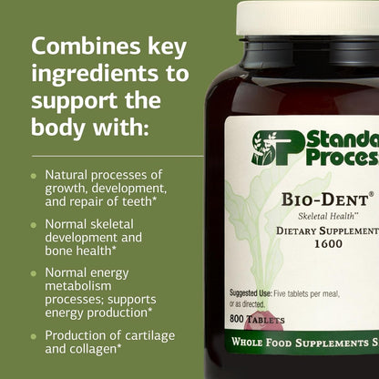Standard Process Bio-Dent – Skeletal Health Food Supplement, 800 Tablets