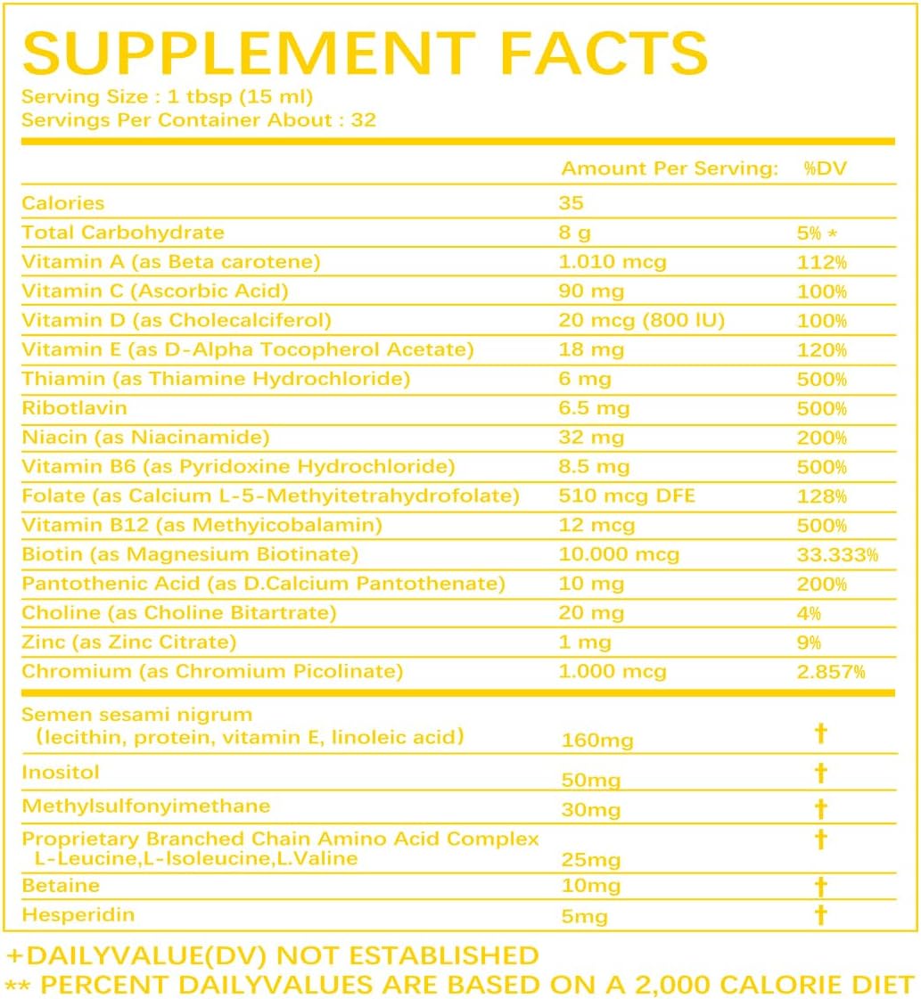 Complete Liquid Multivitamin for Women – Hair Growth, Energy, Skin & Immune Support (480 ml) - görsel 5