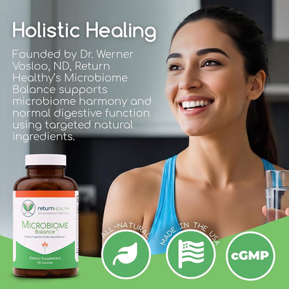 Microbiome Balance – Gut Health Supplement with Monolaurin & Caprylic Acid – 120 Capsules