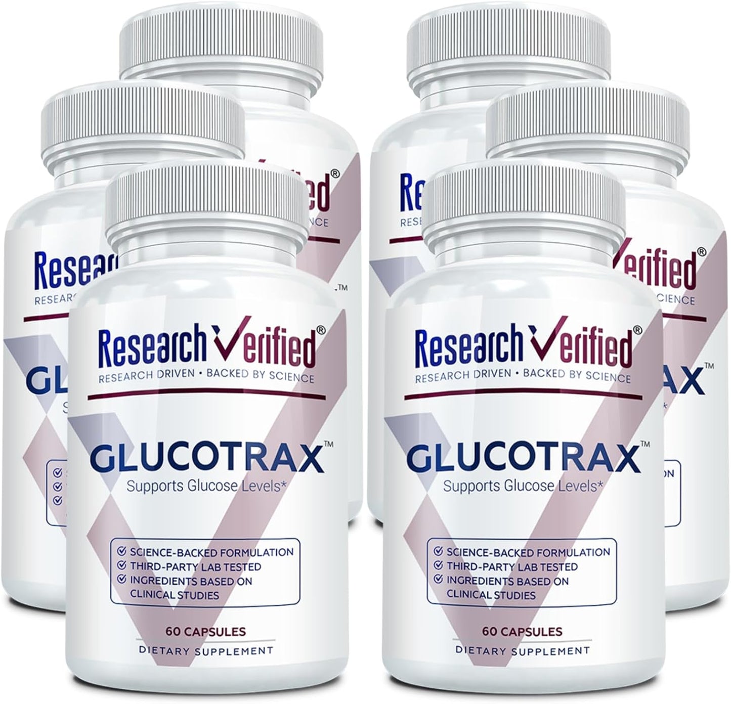 Research Verified Glucotrax - Berberine, Chromium Picolinate, Cinnamon, Gymnema - 360 Capsules (6 Month Supply) - görsel 1