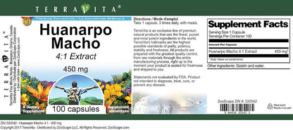 Terravita Huanarpo Macho 4:1 Extract – 450 mg, 100 Capsules