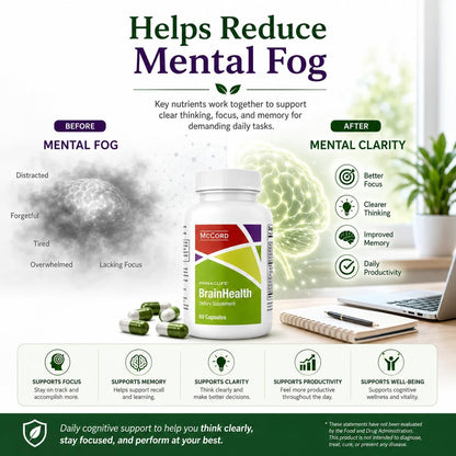 McCord BrainHealth Brain Supplement – for Memory, Focus and Mental Clarity