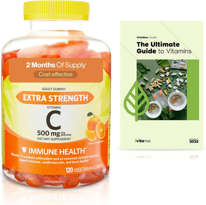 Spring Valley Extra Strength Vitamin C Gummies, 500 mg, 120 Count – Food Supplement – Orange Flavour