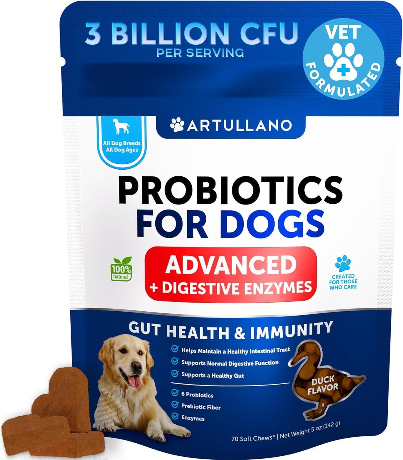 Probiotics for Dogs - Support Gut Health, Itchy Skin, Allergies, Immunity, Yeast Balance - Dog Probiotics and Digestive Enzymes with Prebiotics - 180 Probiotic Chews for Dogs - görsel 8
