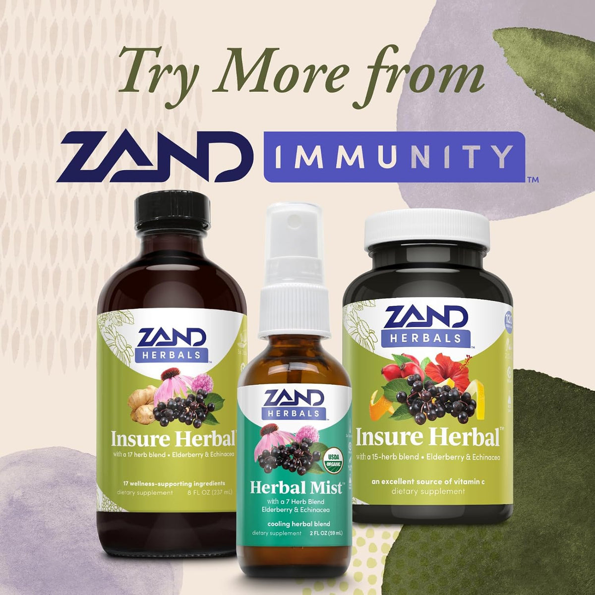 Zand Insure Herbal Immune Support - Vitamin C, Zinc, Echinacea, Elderberry and Ginger - 120 Veg Caps - görsel 5