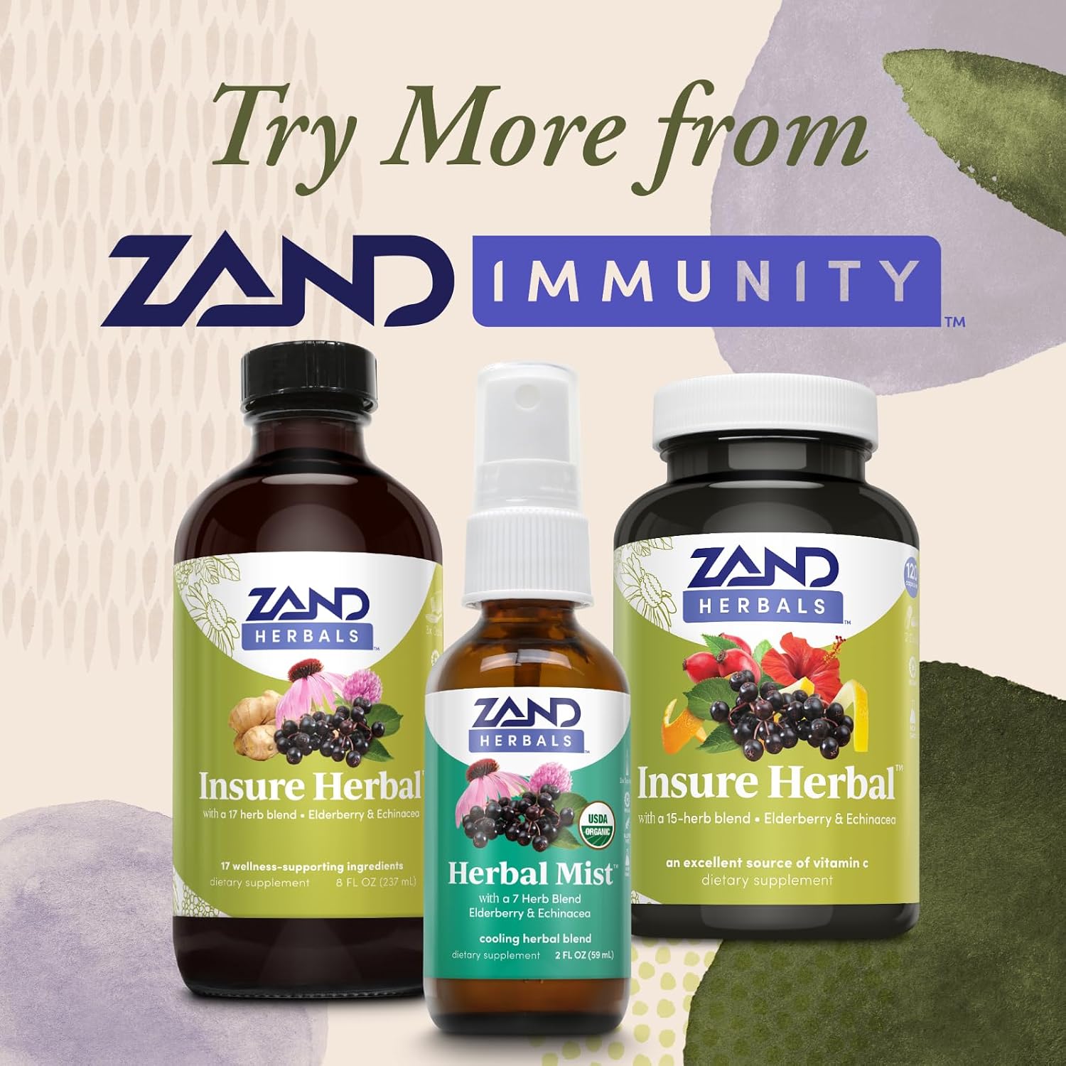 Zand Insure Herbal Immune Support - Vitamin C, Zinc, Echinacea, Elderberry and Ginger - 120 Veg Caps - görsel 5