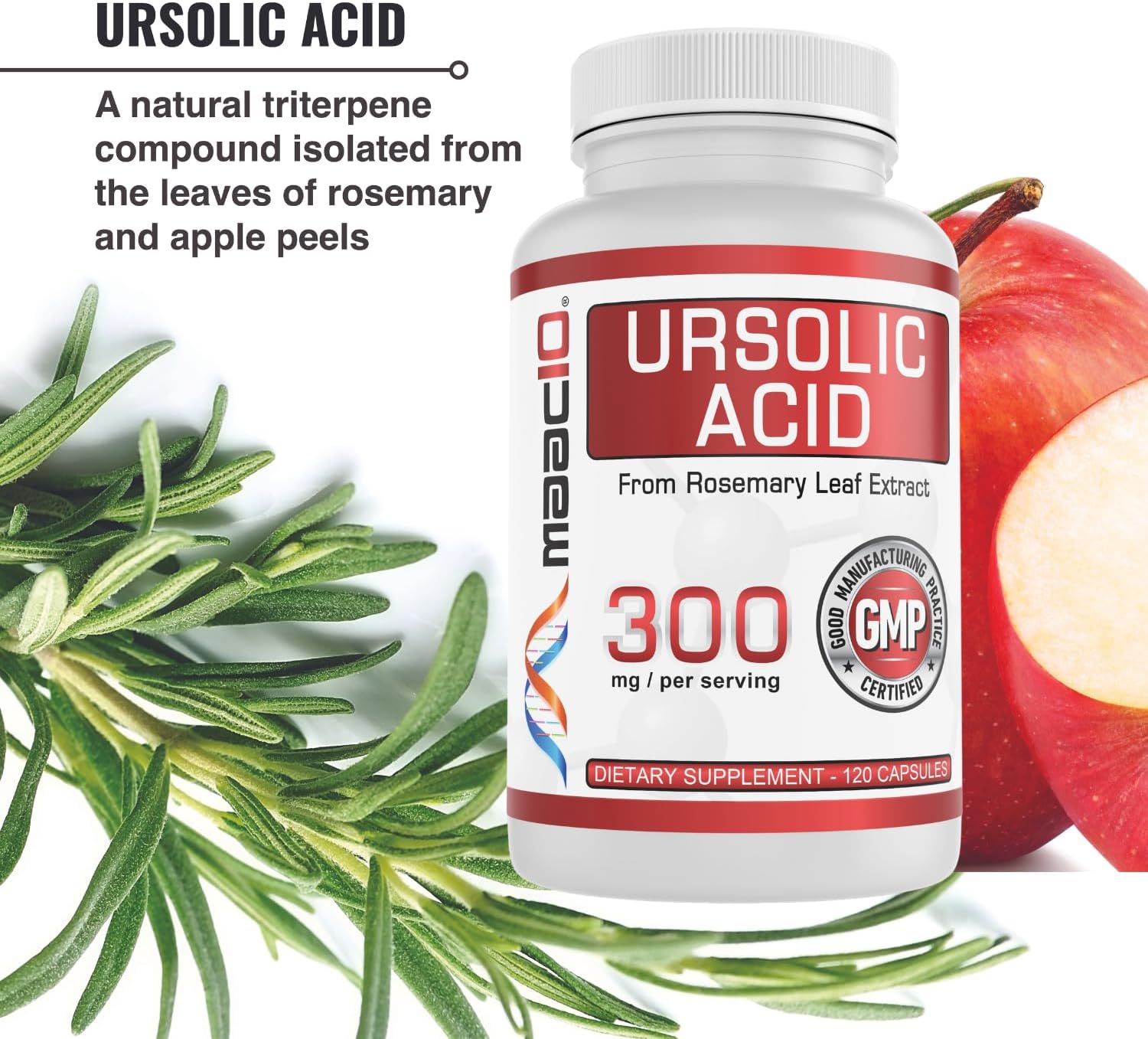 MAAC10 Ursolic Acid 300mg - Derived from Rosemary Extract, AMPK & Sirtuin Activator - görsel 6