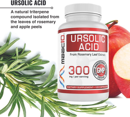 MAAC10 Ursolic Acid 300mg - Derived from Rosemary Extract, AMPK & Sirtuin Activator