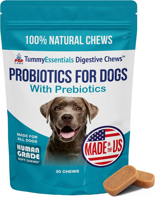 Pup Labs Tummy Essentials Probiotic Chews for Dogs - Digestive and Immune Support, 30 Chews