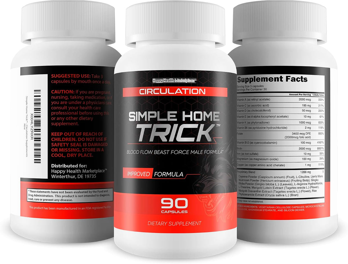 Simple Home Trick Men's Circulation Supplement – Improved Formula - görsel 4