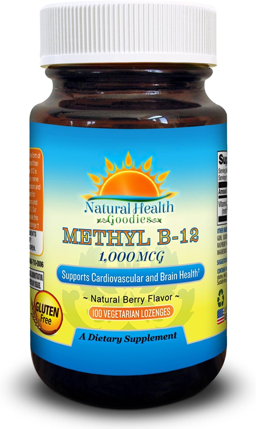Methyl B12 1000mcg Bioactive Methylcobalamin | Vegan Sublingual Vitamin B-12 Supplement – 100 Berry Flavoured Chewable Tablets - görsel 1