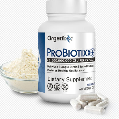 Organixx ProBiotixx+ Probiotic Supplement – Daily Probiotics for Digestive and Immune Health, 2.5 Billion CFU, 60 Vegetarian Capsules