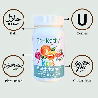 Go Healthy Kids Multivitamin Gummies with Vitamin C, D3 and Zinc – Immune Support for Children 2+