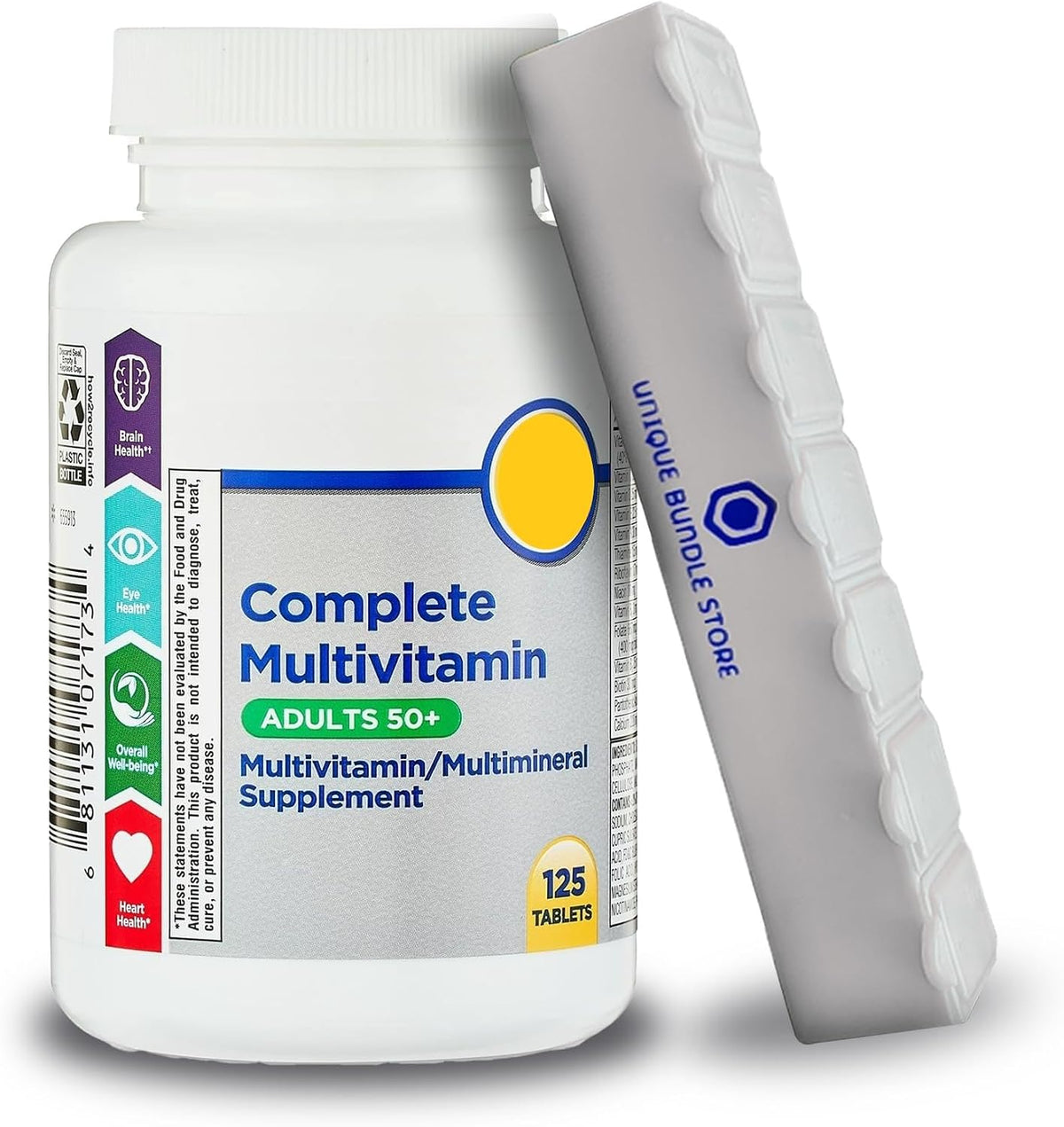 Equate Complete Multivitamin for Adults 50+ with 7-Day Pill Organiser (125 Tablets) - görsel 1