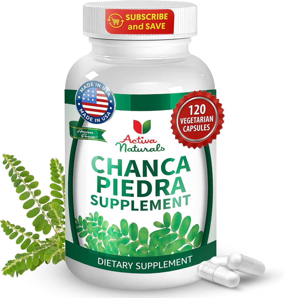 Activa Naturals Chanca Piedra 500mg – 120 Plant-Based Capsules – Phyllanthus Niruri Herb Extract - görsel 1