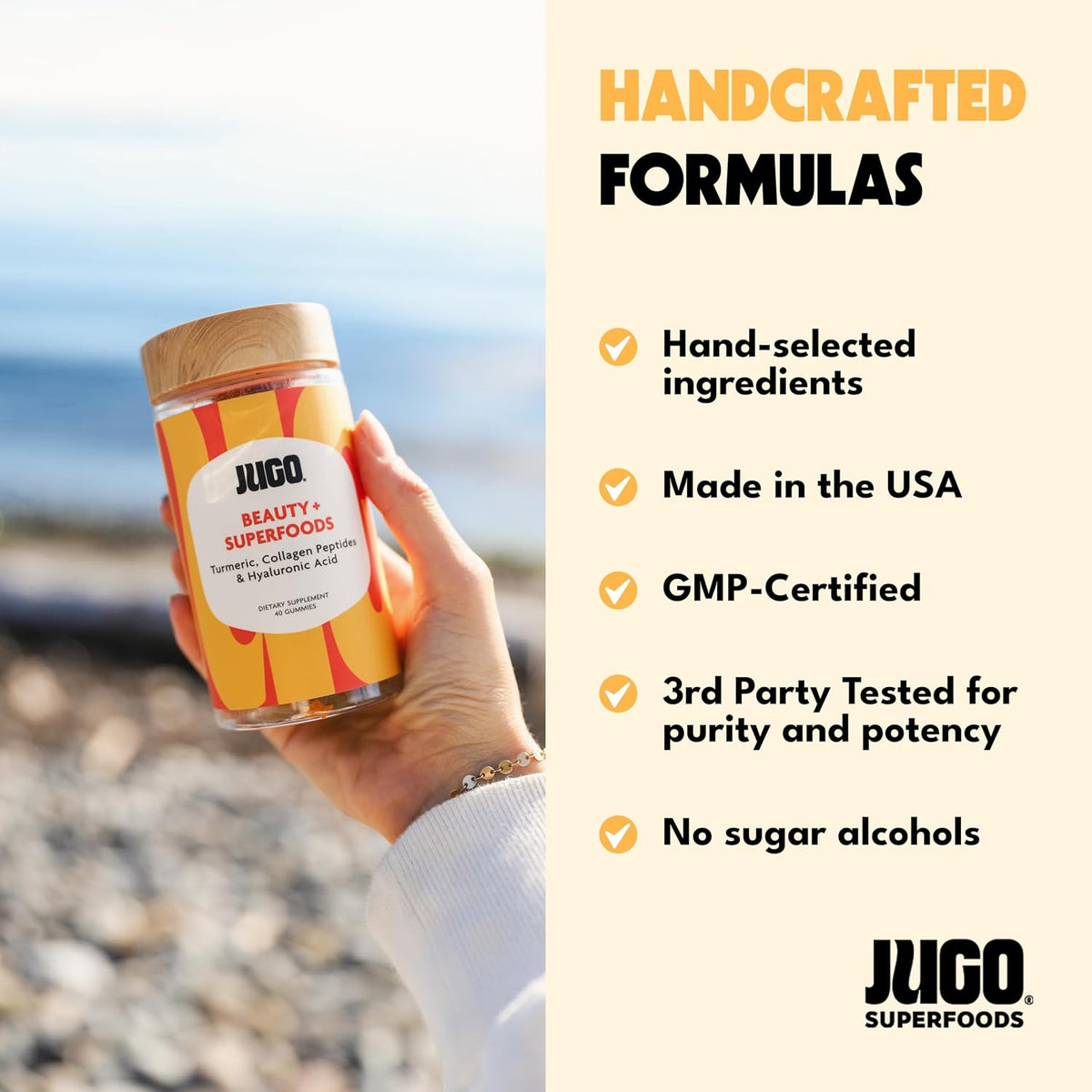 JUGO Beauty + SUPERFOODS Hair, Skin and Nails Collagen Gummies - görsel 6