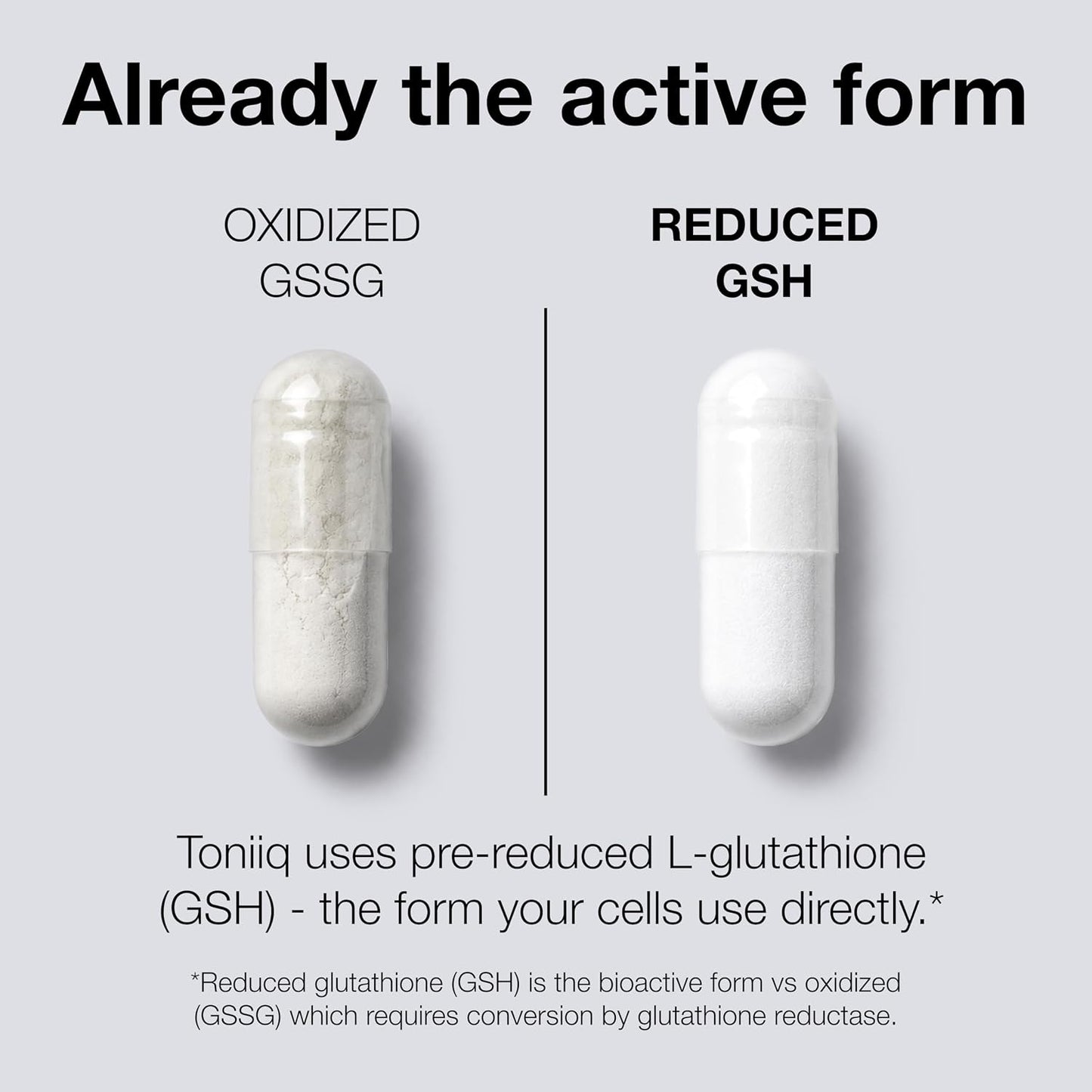 Toniiq Glutathione Capsules - 1000mg, 98%+ Purified, Non-GMO - 120 Capsules - görsel 5