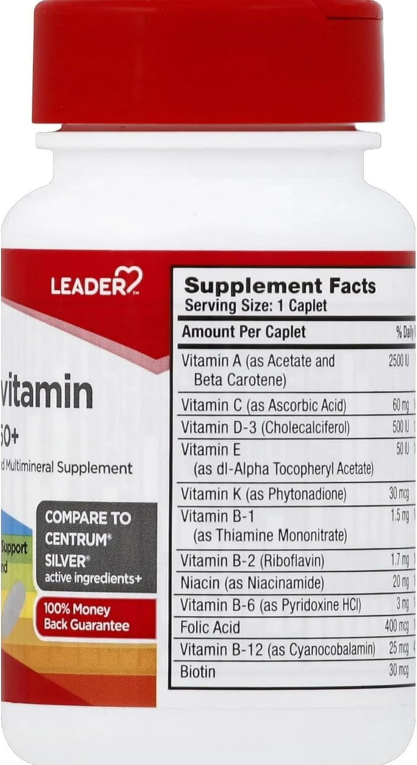 Leader Multivitamin Adult 50+ Caplets – 30 Count - görsel 2