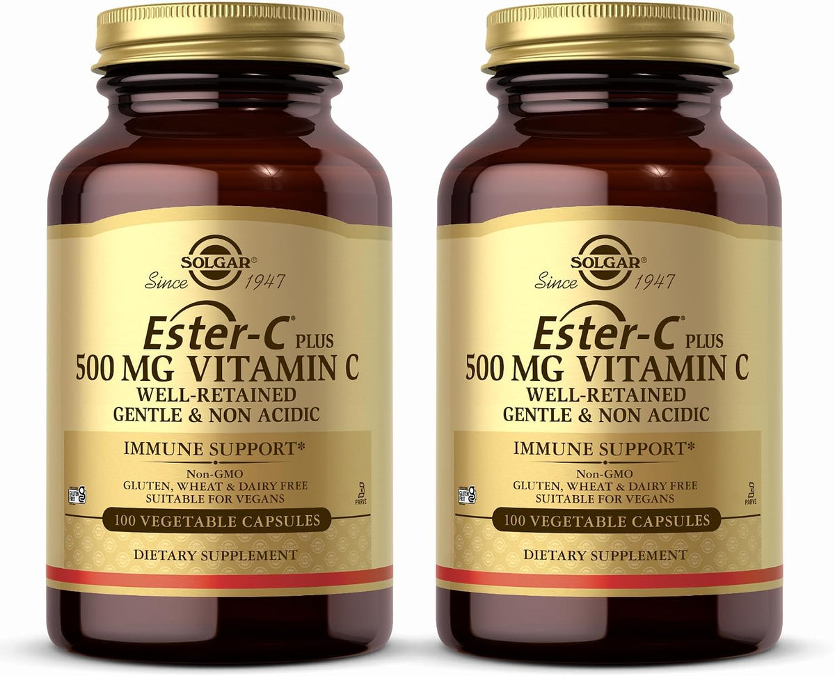 Solgar Ester-C Plus 500 mg Vitamin C (Ascorbate Complex) - 100 Vegetable Capsules (Pack of 2) - görsel 1