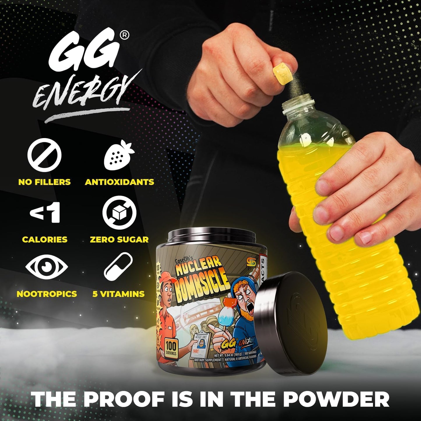 Gamer Supps GG Energy CaseOh's Nuclear Bombsicle - Keto Friendly Energy & Nootropic Powder Drink (100 Servings) - görsel 3