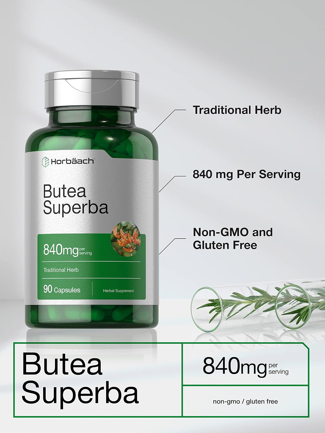 Horbäach Butea Superba Root Food Supplement - 840mg, 90 Capsules - görsel 3