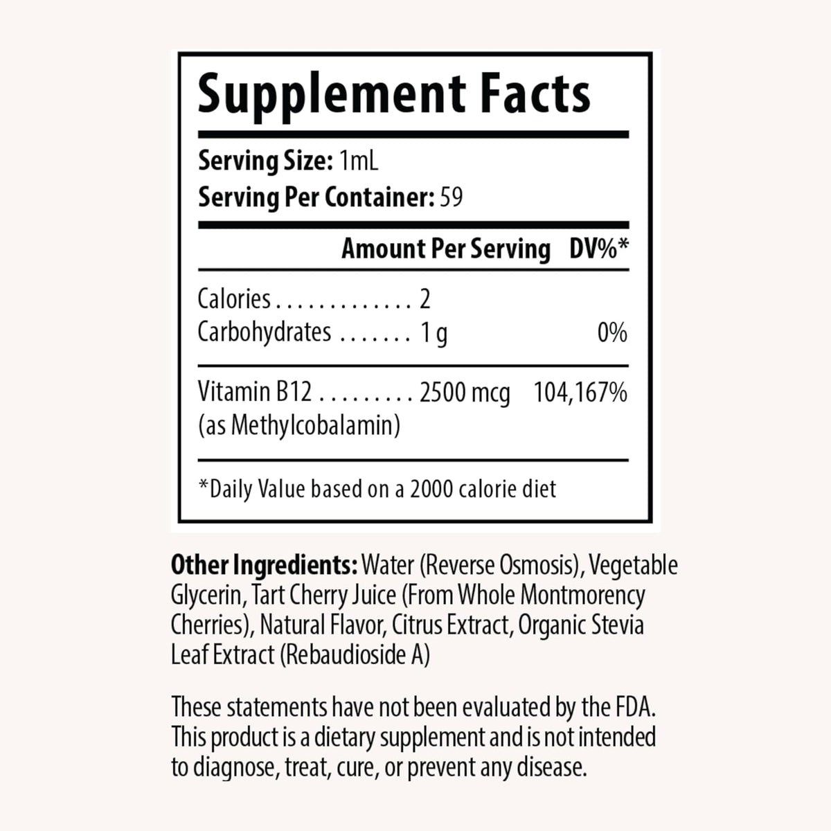 Drop Vitamin B12 Liquid Drops – 2500 µg Methylcobalamin, Sublingual, Natural Cherry, Non-GMO, Vegan, 60 ml - görsel 2