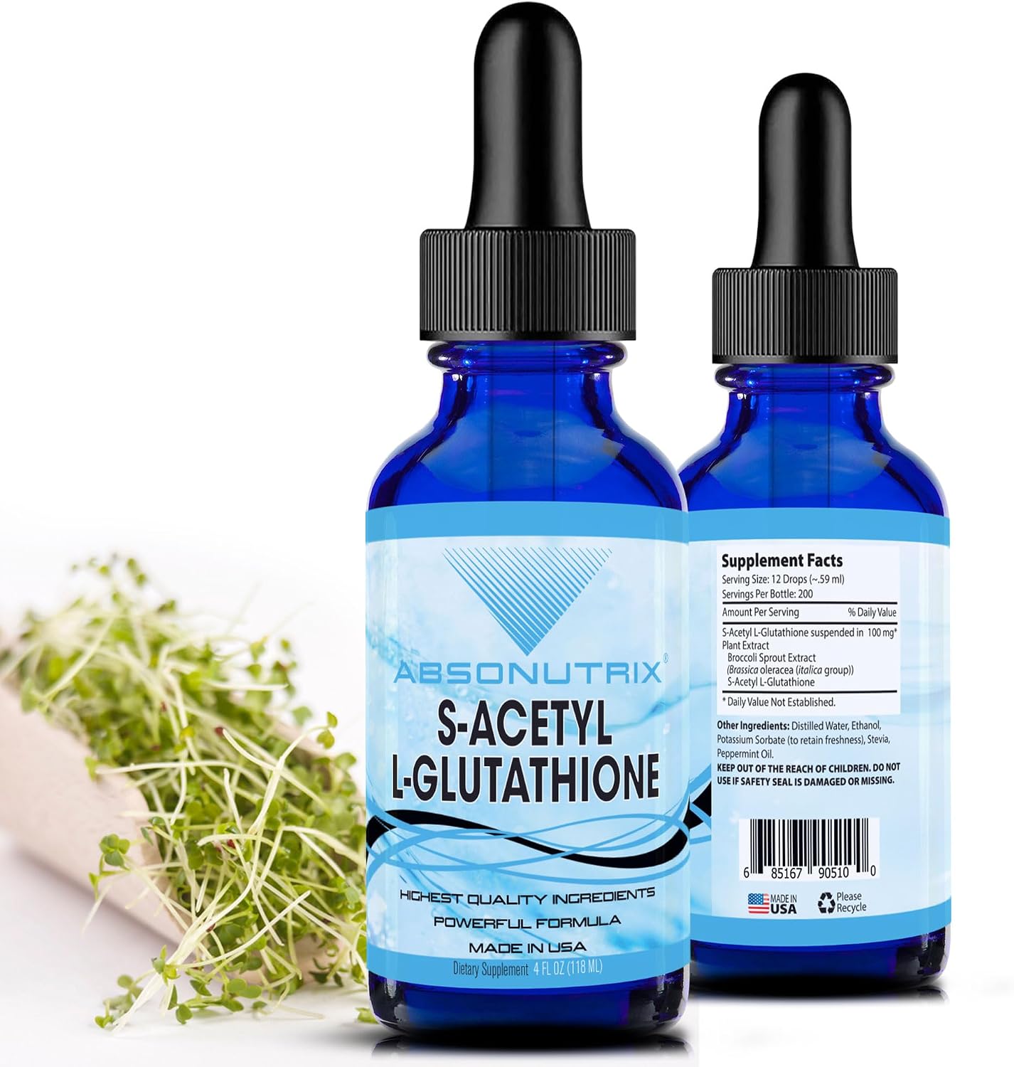 Absonutrix S-Acetyl L-Glutathione 100 mg per Serving Liquid 118 ml (200 Servings) - görsel 1