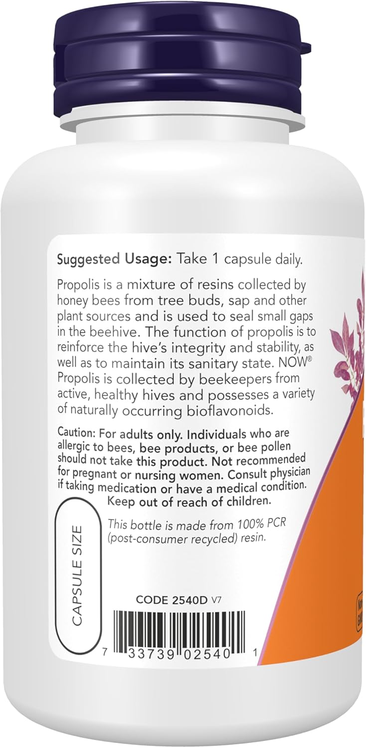 NOW Foods Propolis 1500 mg 100 Capsules (Pack of 3) - görsel 2