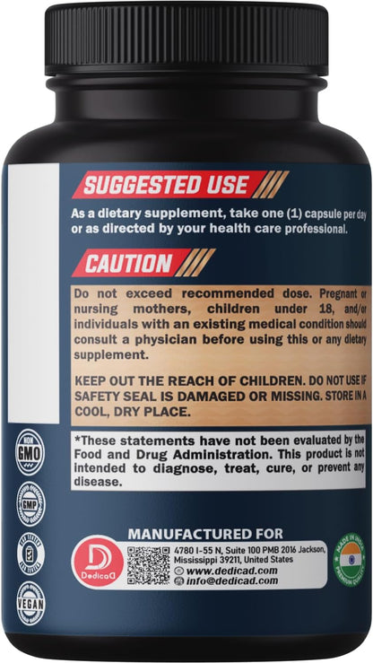 DEDICAD 12in1 Wormwood Black Walnut Clove Capsules - Immune and Wellbeing Support - 90 Vegan Capsules (3-Month Supply)