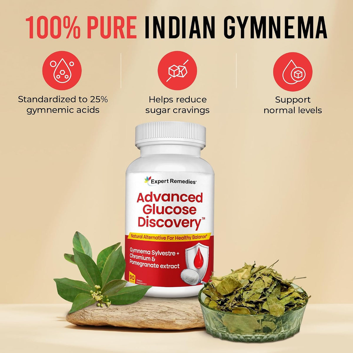 Advanced Glucose Discovery for Sugar Watchers – Gymnema Sylvestre, Pomegranate & Chromium Food Supplement – 90 Vegan Capsules - görsel 7