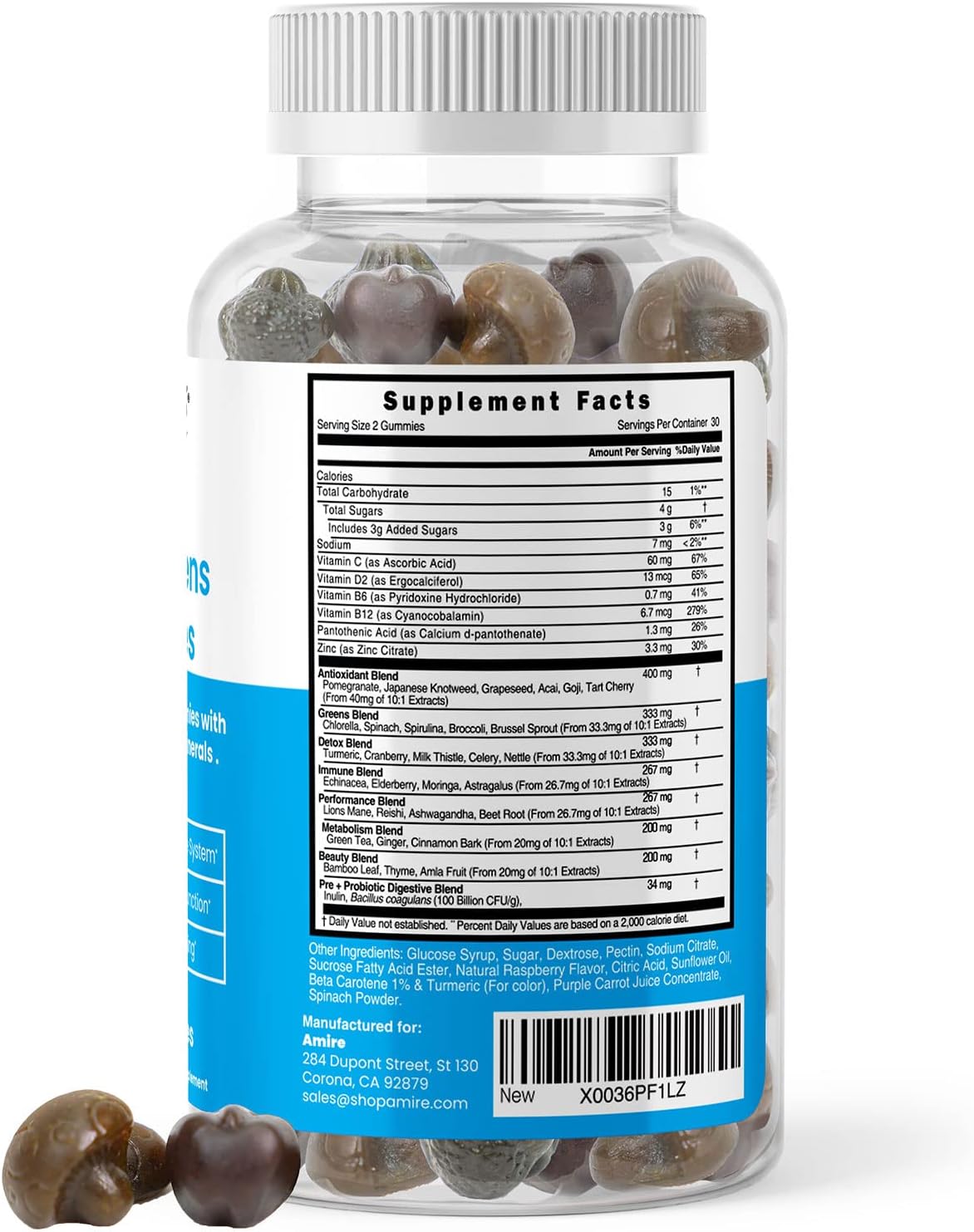 Amire by Dr. Awan Super Greens Gummies - Fruit & Vegetable Supplement, 180 Gummies - görsel 2