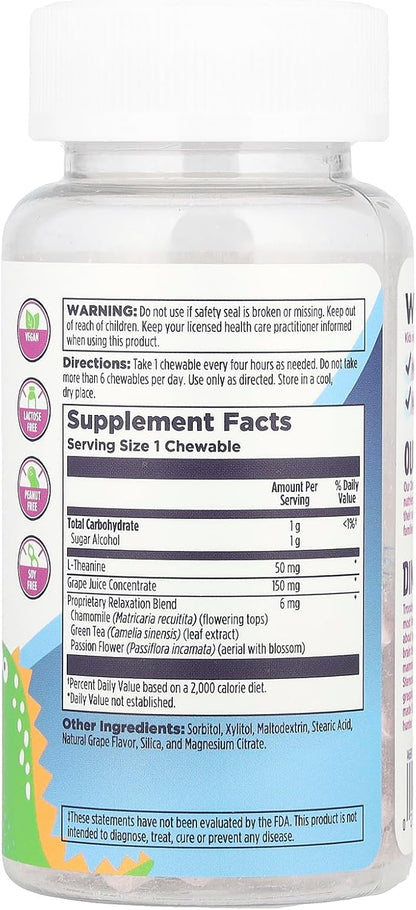 Relax-a-Saurus™ Children's Chewables - Grape Flavour - 30 Chewable Tablets