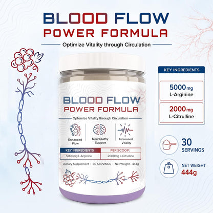 The Blood Flow Power Formula Neuropathy Drink Powder - L-Arginine & Citrulline Supplement